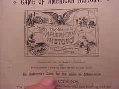Antique 1890 Board GAME OF AMERICAN HISTORY Parker Bros Complete BOXED 8.5 X 5.5