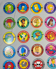 The Simpsons POGS 1994 SkyCaps Bongo Complete 50 Character Set NEAR MINT