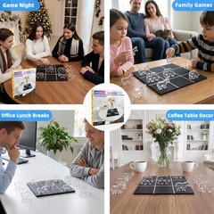 Acrylic Tic Tac Toe Board Game – Modern Coffee Table Decor, Office Desk Acces…