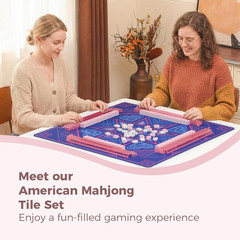 American Mahjong Tile Set with Printed Handbag, 166 Premium Pink Tile and Access