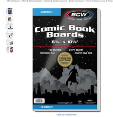 BCW Comic Book Boards Current 6 3/4x 10 1/2 (100 per pack)