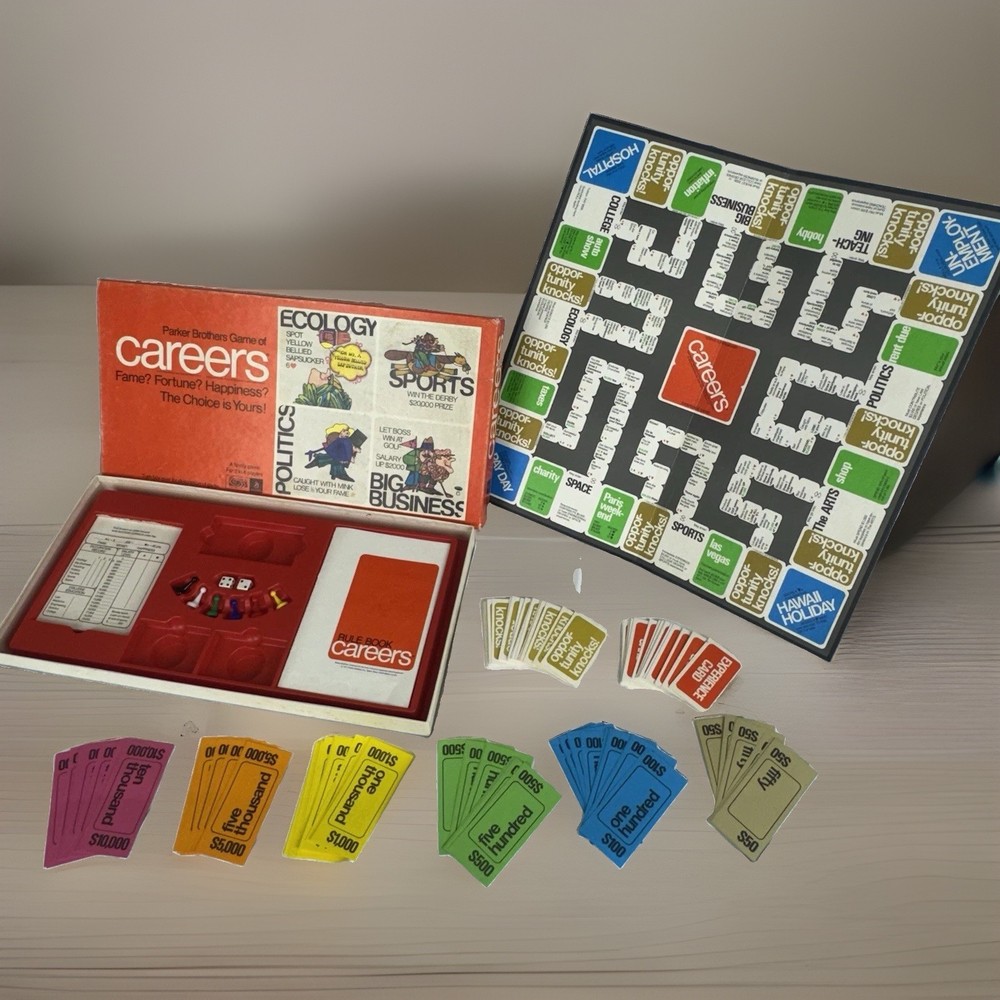 Vtg 1971 Parker Bros Careers Board Game Complete Orange Box Space Ecology