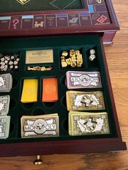 1991 Franklin Mint Monopoly Collector’s Edition Wooden Luxury Game See Pictures