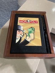Monopoly Vintage Game Collection 2005 Wooden Box Bookshelf