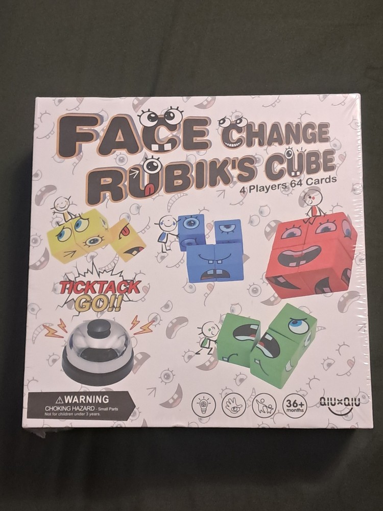 2021 Brand New Face Change Rubik’s Cube Board Game 4 Players 64 Cards Ages 3+