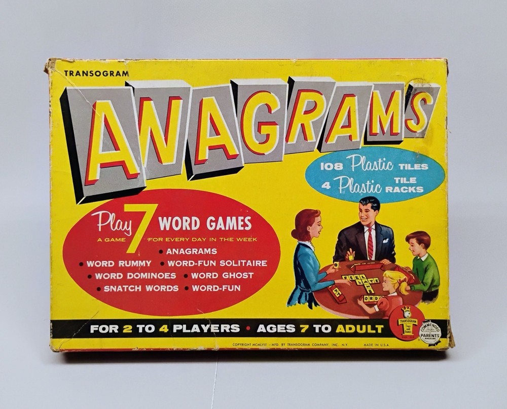 Vintage 1950’s Transogram Anagrams Word Scrabble Games Complete w All 108 Pieces
