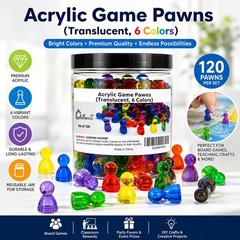 Game Pawns,120 Pieces,6 Colors,Translucent Game Pieces