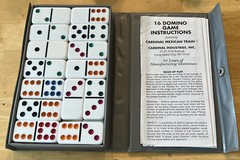 Vintage Dominoes by Cardinal 28 Dominoes Pieces Double Six in Gray Case Complete
