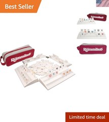 Portable Rummikub Game – Full-Size Tiles & Racks with Canvas Bag for Easy Travel