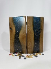 Luxury Wooden Backgammon with Epoxy Resin