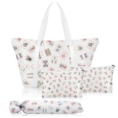 Sunnymove 4 Pcs Empty Mahjong Bags Set for Tiles and Racks 25x14x9 Inch American