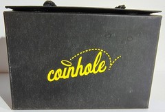 COINHOLE Tabletop Cornhole Game Complete with Coins/boards and carry case