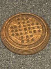 Wooden Solitaire Circular Game Board Strategy Board Game – BOARD ONLY