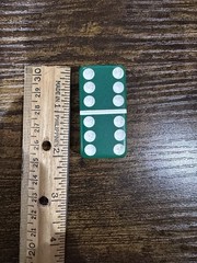 Vintage Set of Puremco No. 616 Standard Marblelike Dominoes Green