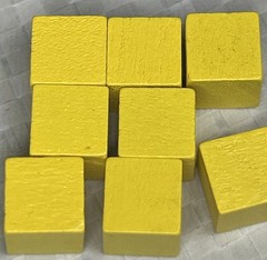 Wingspan Yellow Wooden Action Cubes – Lot of 8