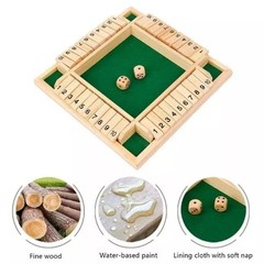 Wooden Dice Board Game Shut The Box for 4 Players Flaps&Dices Game Parent-child=