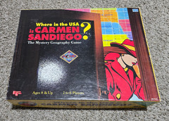 Vintage WHERE IN THE USA IS CARMEN SANDIEGO? Board Game University Games 1993
