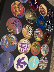Lot of 20 Vintage 1990’s POGS Milk Caps, 1 Yin Yang Metal Slammer