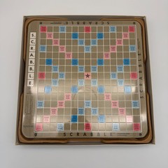 Vintage 1989 Scrabble Deluxe Edition Board Game Rotating Turntable 100% Complete
