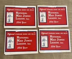 National Mah Jongg League 1972-73 Official Hands & Rules Cards – Set of 4 Cards