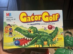 Vintage 1993 Milton Bradley Gator Golf Game Tested Works 2 Clubs 2 Balls + Instr