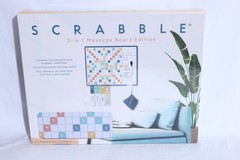 Scrabble Deluxe 2 in 1 Wall Edition with Framed Dry Erase Message Note Board New