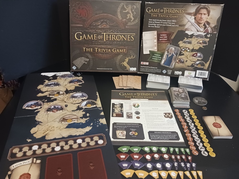 Game of Thrones The Trivia Game FANTASY FLIGHT Games 2015 HBO 100% Complete