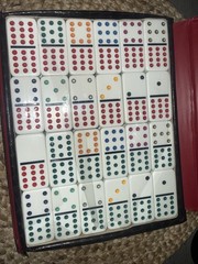Vintage set of 91 professional double twelve dominoes
