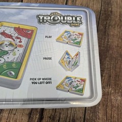 Hasbro Trouble Game Road Trip Series Portable Ages 5 & Up 2-4 Players Metal Case