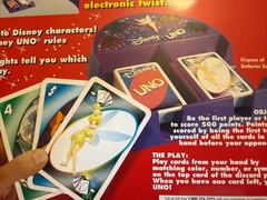 Disney UNO Electronic Tinker Bell Lights Sounds Game 2002 Tested Works