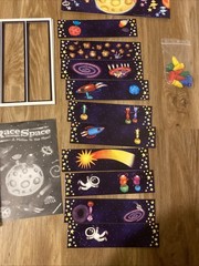 Ravensburger Race Through Space Board Game Incomplete Missing Rockets & Die