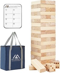57-Piece Giant Stacking Timber Game – Family Indoor & Outdoor Entertainment