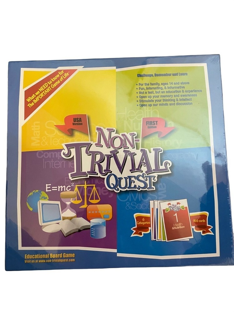 New Sealed Non-Trivial Quest Educational Family Board Game 14 Years-Adult