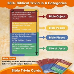 Bible Trivia Dartboard Game for Kids & Family, 280+ Bible Trivial Questions a…