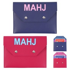 2Pcs Leather Mahjong for Cards, 8.3 x 5.5 in Mahjong Protective Cover Case, M…