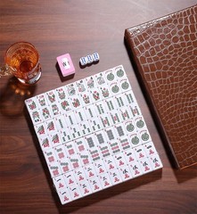American Mahjong Game Set 166 White Engraved Tiles for Western Compact