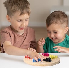2-in-1 Wooden Chinese Checkers & Gobang(Five In Row) Family Board Game Combo Set