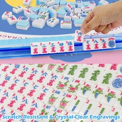 Jolitac American Mahjong Game Set, 166 Premium 10 inches x 3 inches, Blue