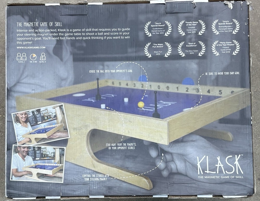 Klask Magnetic Skill Game Tabletop Board Game with Box-Preowned/Complete