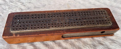 VTG Cribbage Board Metal & Wood C.W. Lecount?