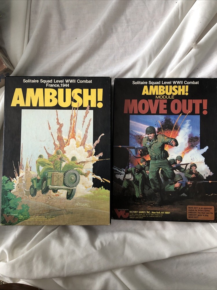 Ambush! + Ambush! Move Out – 1983/1984 Victory Games COMPLETE