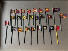 1992 Lot of 25 Milton Bradley Battle Masters Board Game Banners Flags Replacment