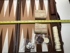 Cardinal Backgammon Set with 1.5″ Resin Beige & Brown Checkers- Nice Basic Set