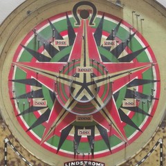 1934 Lindstrom’s Gold Star Marble Table Top Bagatelle Pinball Game