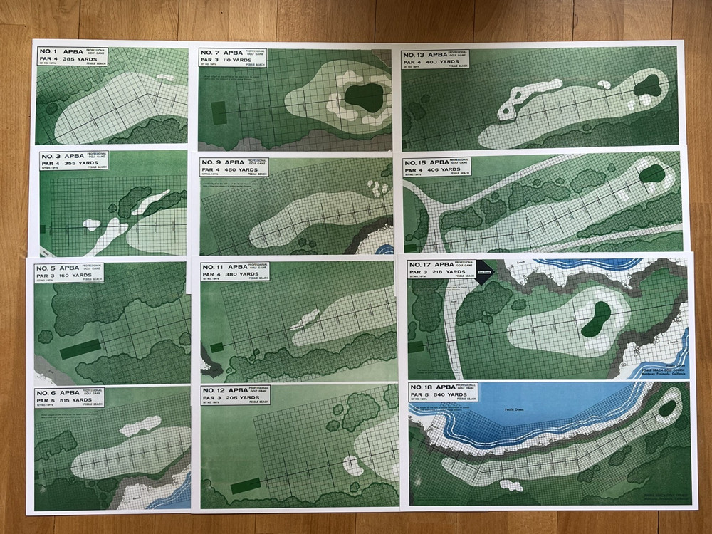 ULTRA-HIGH-RES REPRINTS OF APBA’S ICONIC PEBBLE BEACH GOLF COURSE GAME BOARDS