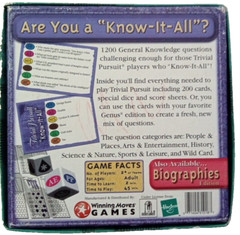 Trivial Pursuit Know It All Edition Complete Game Or Extension Pack Hasbro 2000