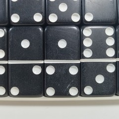 Vtg Set of Puremco No. 616 Standard Black Marblelike Dominoes Made In USA Waco