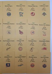 1967 Strat-O-Matic Baseball Printed Storage Envelopes with Stats and Team Logo
