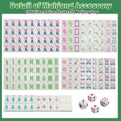 American Mahjong Game Set,Mahjong Set,Complete Tile Small, Multicolor