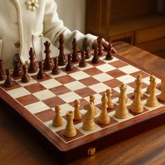 20″ Extra Large Solid Walnut Wooden Chess Set with 2 Extra Queen Pieces – Kin…